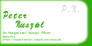 peter nuszpl business card